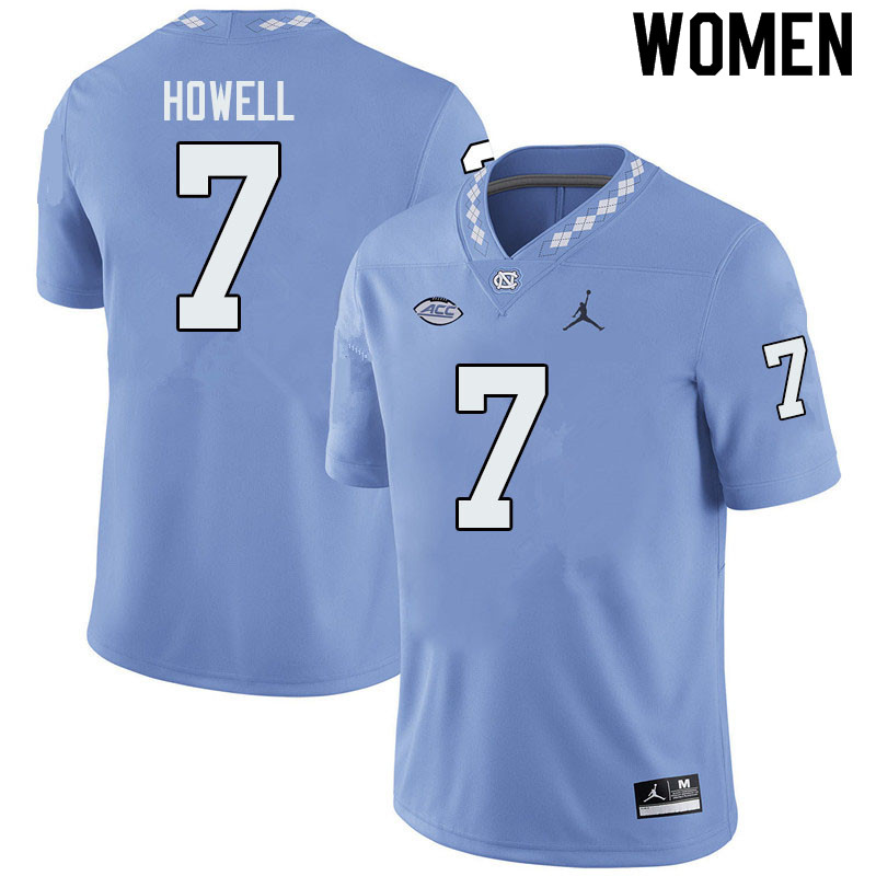 Jordan Brand Women #7 Sam Howell North Carolina Tar Heels College Football Jerseys Sale-Blue